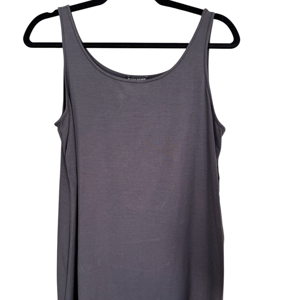Eileen Fisher Gray Scoop Neck Tank
